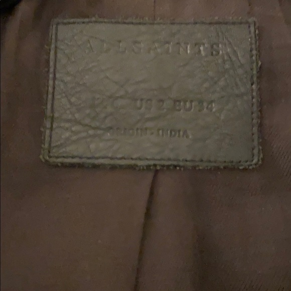 All Saints leather motorcycle jacket size 2 US - Picture 3 of 3
